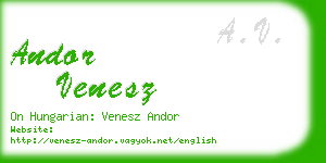 andor venesz business card